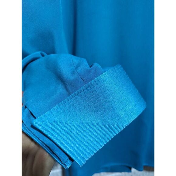 Misho Women's Robin Egg Blue Silk 2 Piece Set Jacket Skirt Suit Size 16 - Picture 7 of 10